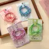 3-piece set ~ Candy-colored bow tie hair band, sweet and versatile, rubber band women's hair tie, high-end style hair band leather cover Item Picture